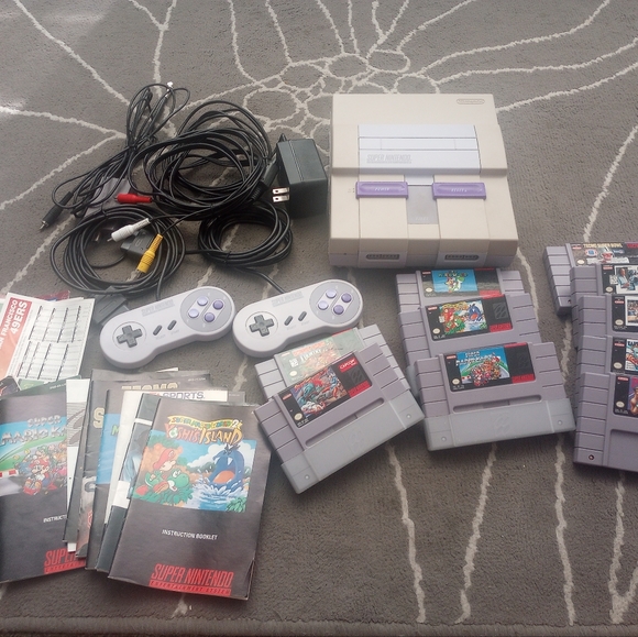 super Nintendo Other - Super Nintendo entertainment console, two controllers and 10 games.